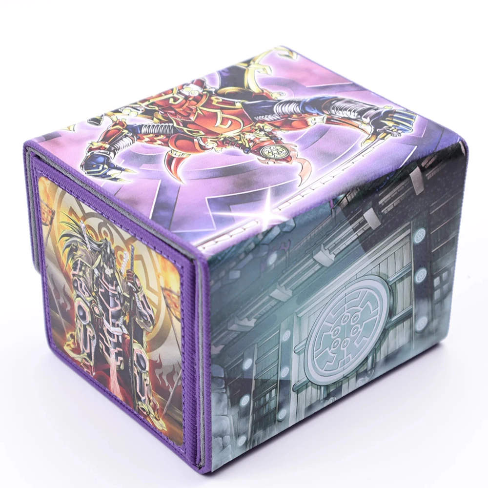 YU GI OH! Boîte de rangement de collection de cartes de samouraï, porte-cartes à collectionner, collection de cartes de jeu, cuir PU, cadeau de grande capacité, 6 cartes