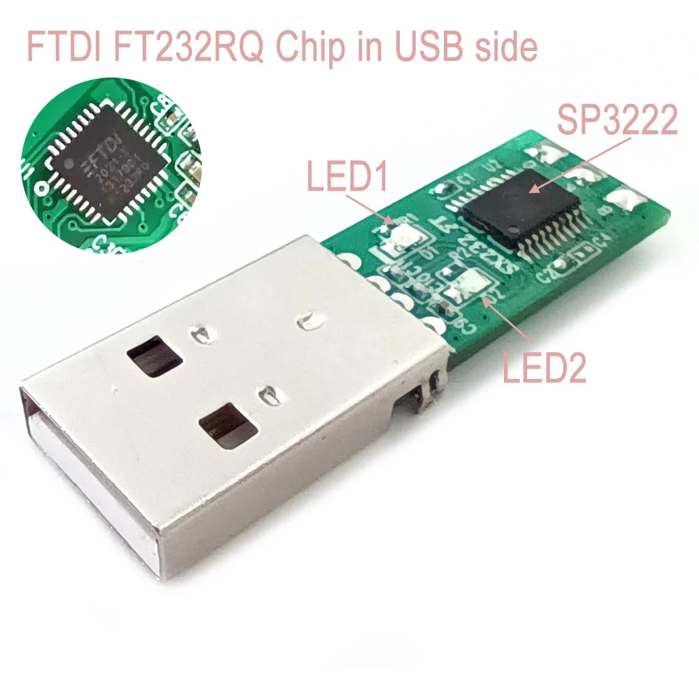 PG-5G Kenwood Radio PC Interface Cable TM-D710 Program Cable FTDI Chip USB RS232 mini Din with LEDs