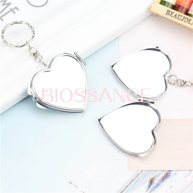 BIOSSANCE New Fashion Double-Sided Folding Mini Cosmetic Mirror, 50-Year Perpetual Calendar Keychain For Men And Women Jewelry