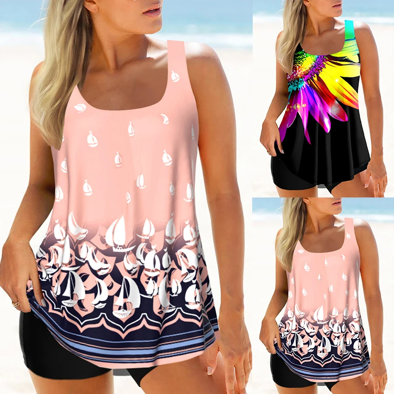 2023 Summer Regular Tankini New Design Printed Women's Swimwear Two Piece Swimwear Bikini Set Beach Wear Swimwear Swimwear Set