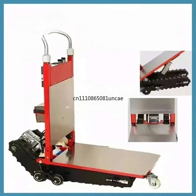 400KG Silent Electric Stair Climbing Vehicle Cargo Handling Cart Crawler-type Up and Down Stair Climber Folding Angle Adjustable