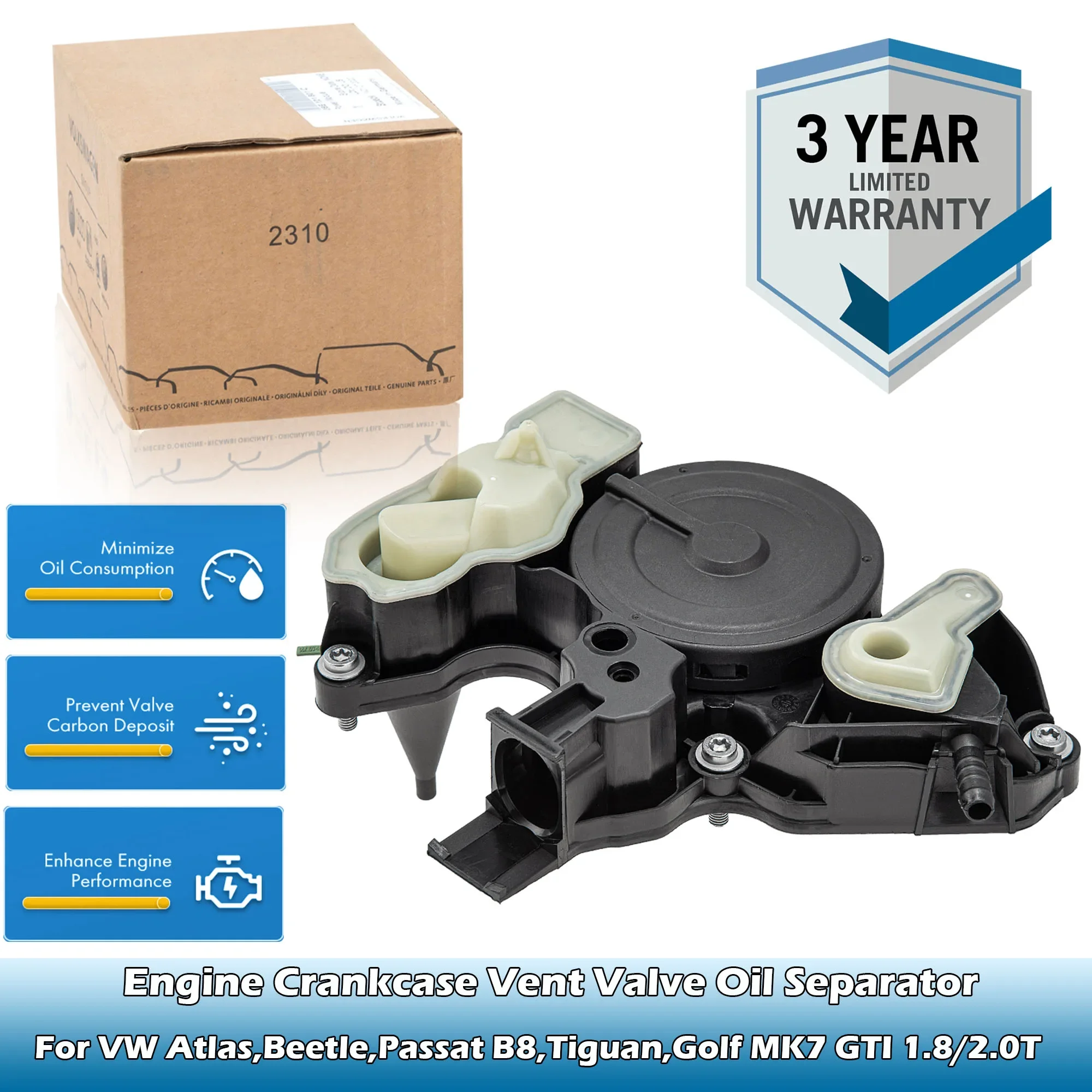 

Оригинальный клапан PCV сепаратора моторного масла 06K103495AH, 06K103495AC, 06K103495BL для VW Atlas, Beetle, Passat B8, Tiguan 2.0TSI, Golf MK7