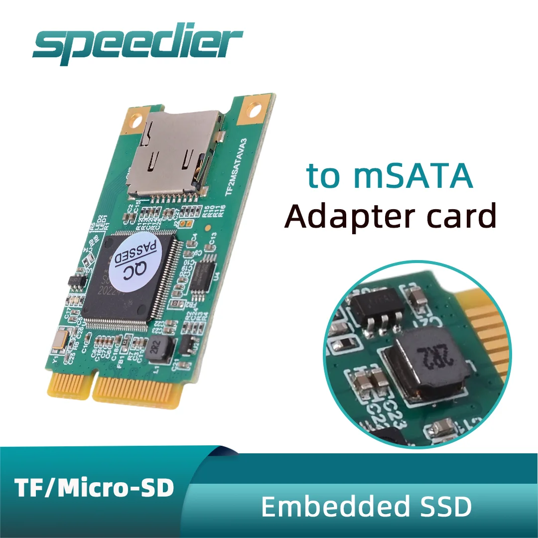 

TF / micro-SD To MSATA Adapter Card Embedded Industrial Portable SSD High Speed Expansion Card
