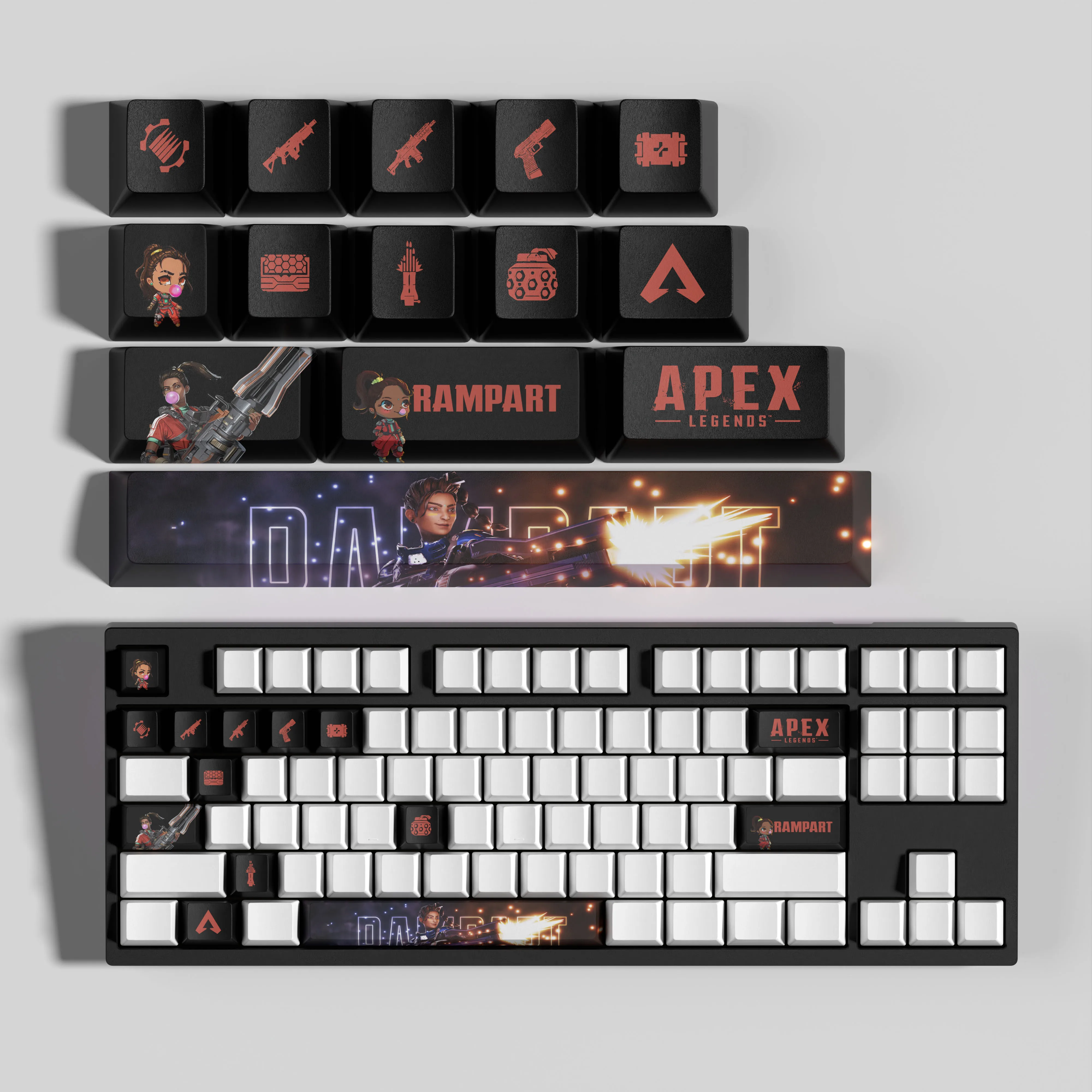 RAMPART KEYCAPS APEX keycaps 14KEYCAPS  OEM Profile Apex Legends Keycaps for mechanical keyboard