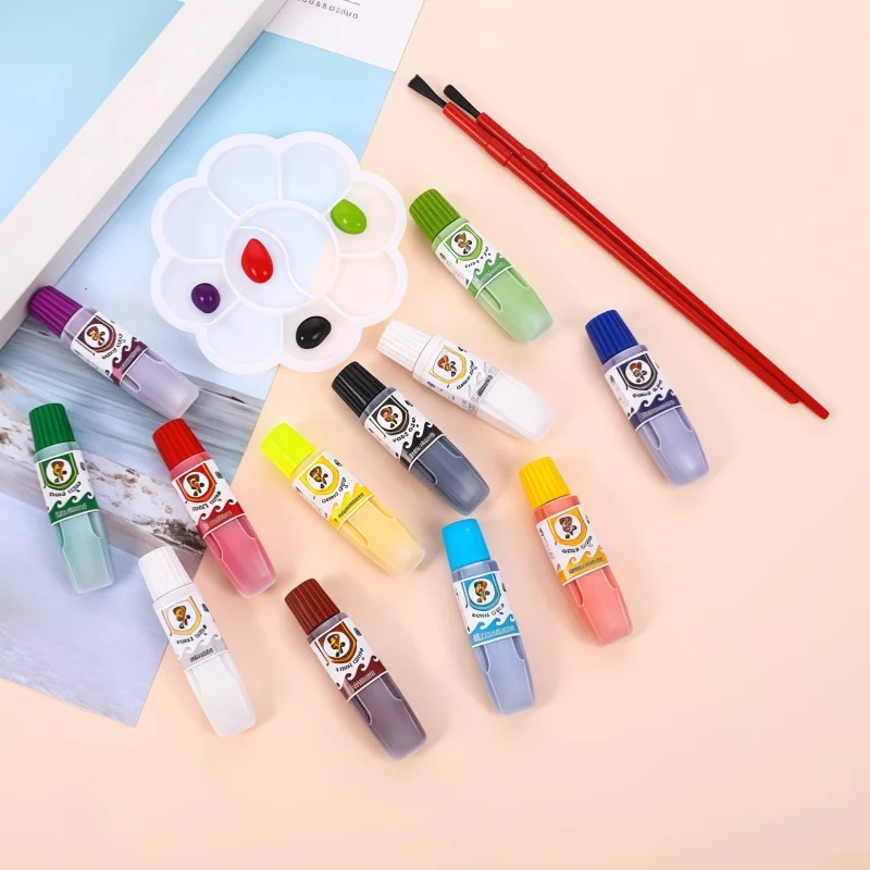 

6colors/8colors/12colors Watercolor paint card set, acrylic paint with palette and brushes, art painting pigment