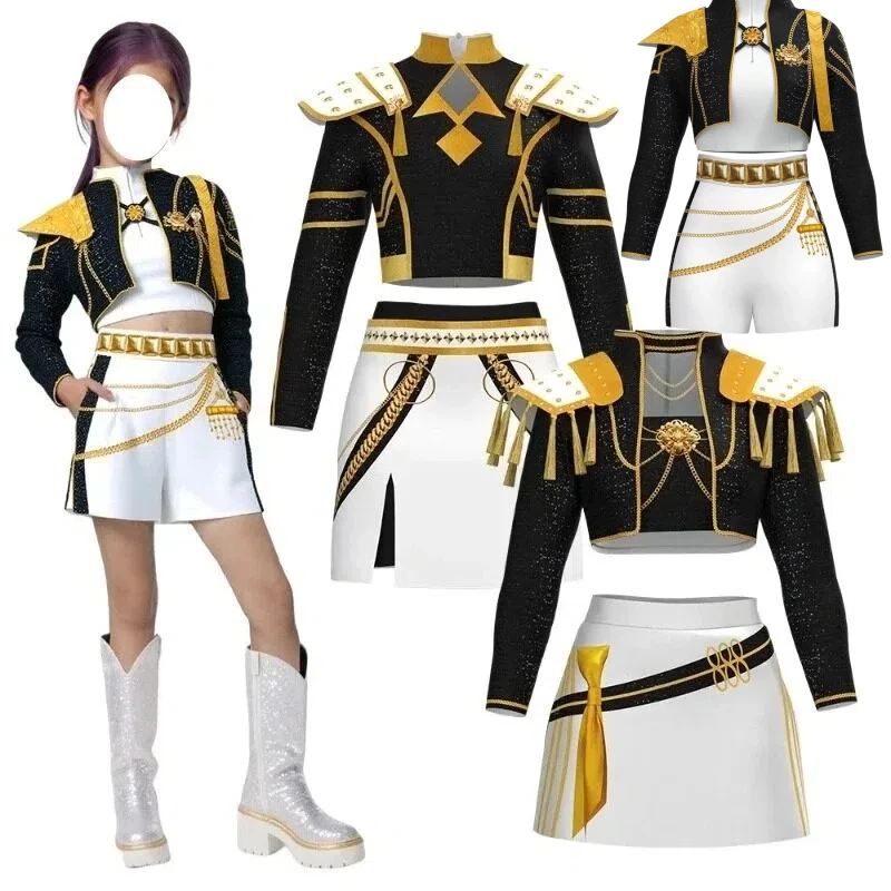 

Anime Kpop Demon Hunters Rumi Zoey Mira Cosplay Costume Girls Group Performance Singer Cos Outfit for Girl Stage Show Dress