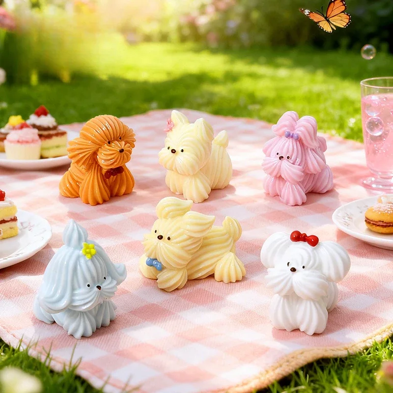 100pcs Wholesale Resin Puppy Cake Simulated Food DIY Accessories for Keychain Kitchen Dollhouse Decoration Miniature Craft