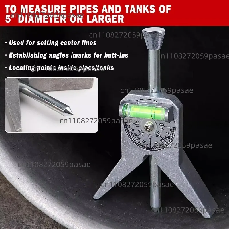Pipe Center Detector Y Pipe Center Detector with Adjustable Dials Bubble Protractor