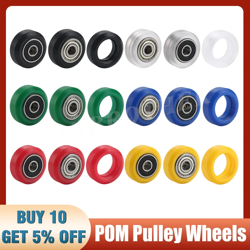 12Pcs POM Pulley Wheels 3D Printer Parts Wheel V-Slot Openbuildd Upgrade High Speed Bearing 625ZZ 625RS Idler Gear for Ender 3