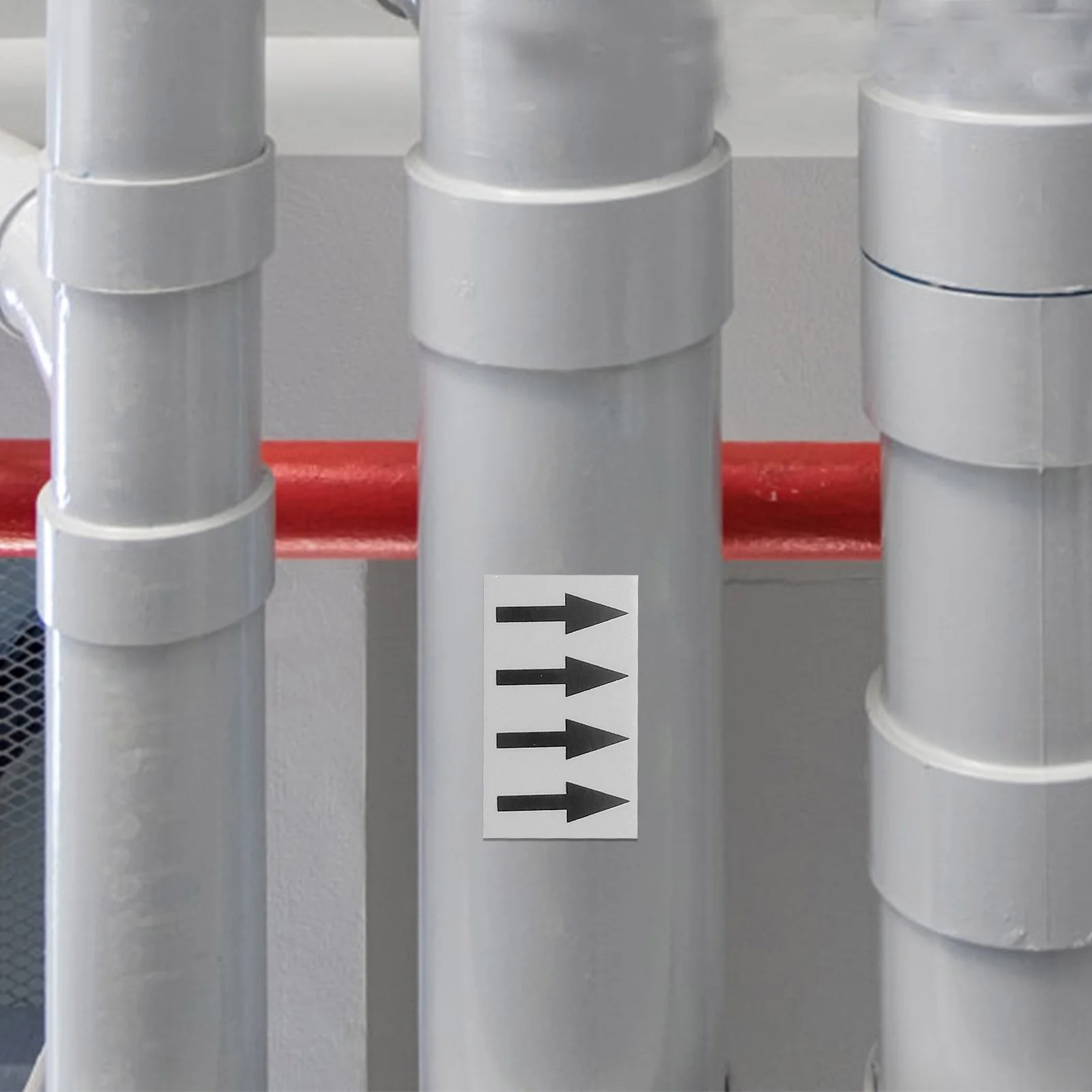Pipe Marking Sticker Waterproof Heat Resistant Flow Direction Arrow Label For Industrial Safety Black Gray Pipe Labeling