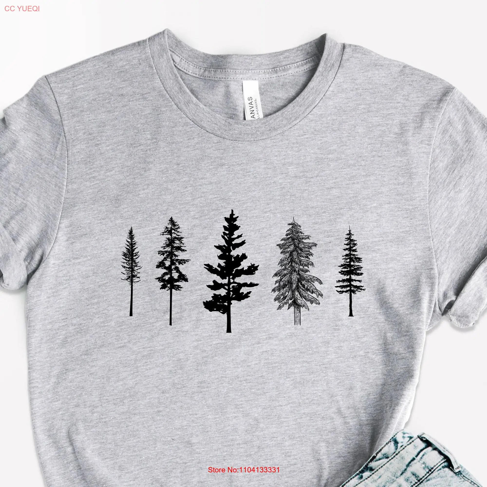 

Pine Tree T Shirt Outdoor Adventure Nature Lover Explorer Mountain Trail Hiking Forest Camping Apparel