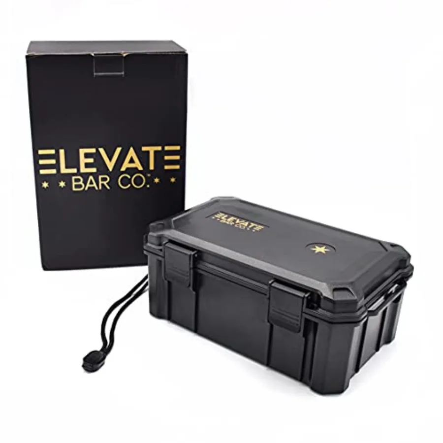 

Travel Humidor Cigar Carrying Case - 15- Count- Waterproof, Crushproof, Airtight Seal, Durable Black Portable Case