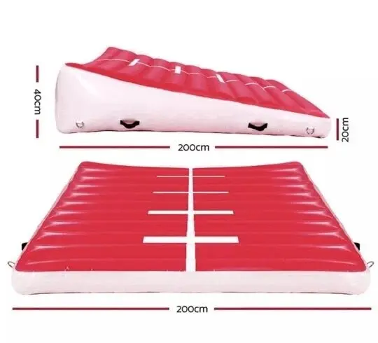 2x3x0.2-0.6m Opblaasbare Lucht Ramp Driehoek Air Track Opblaasbare Gymnastiek Lucht Helling Driehoek Oprit matten Met Pomp