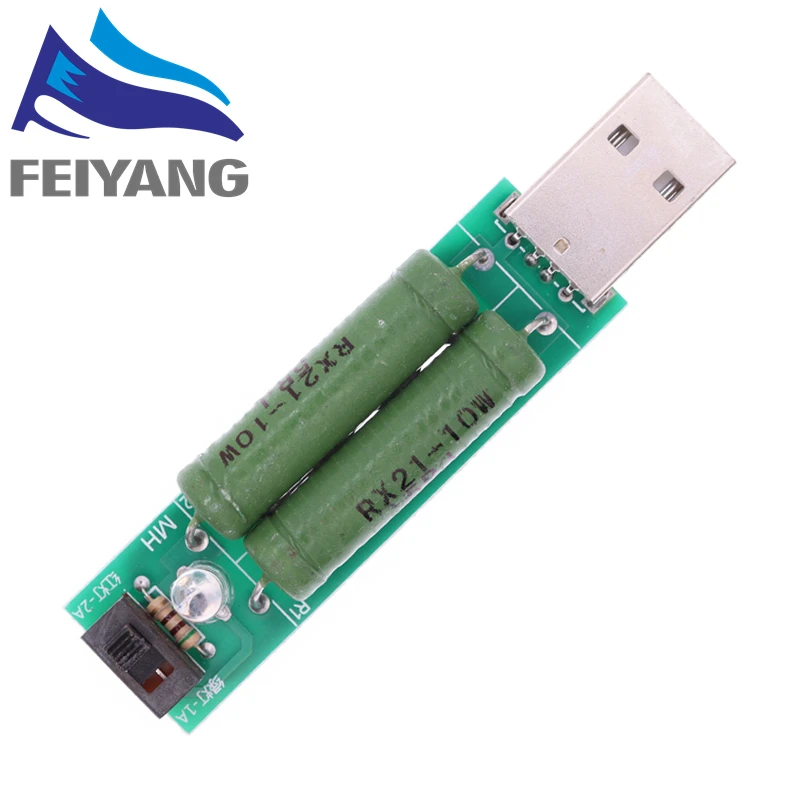 USB Port Mini Discharge Load Resistor Digital Current Voltage Meter Tester 2A/1A With Switch 1A Green Led / 2A Red Led