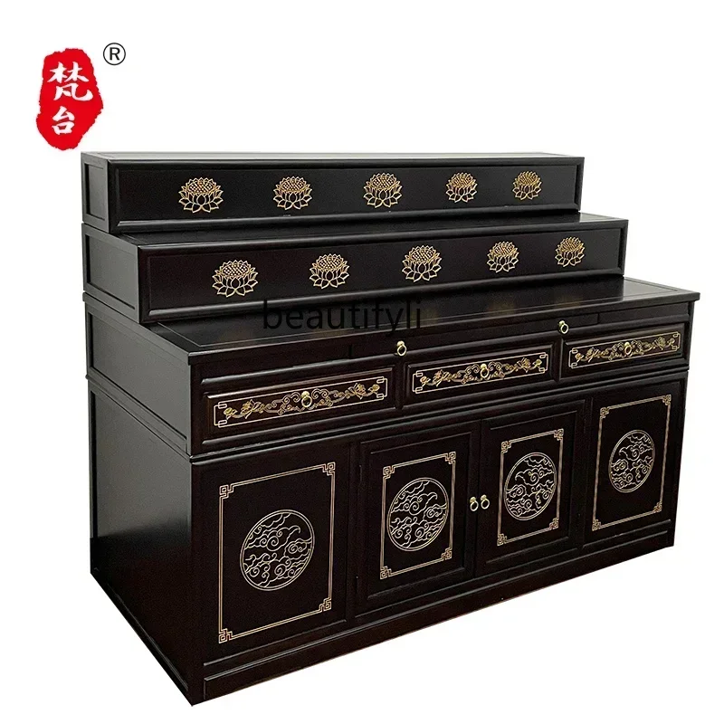 

yj9 Tibetan-style incense table Household multi-layer solid wood tribute table Middle hall table Modern