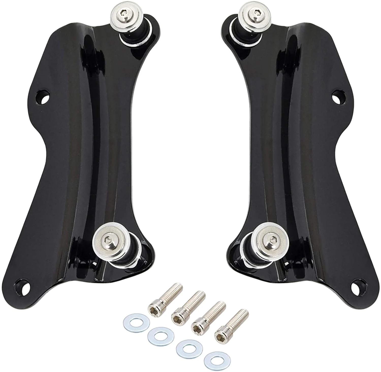 Black 4 Point Docking Hardware Kit for Street Glide Road Glide FLHR FLHX FLHXS FLHXSE FLTRX FLTRXS 2014-2019