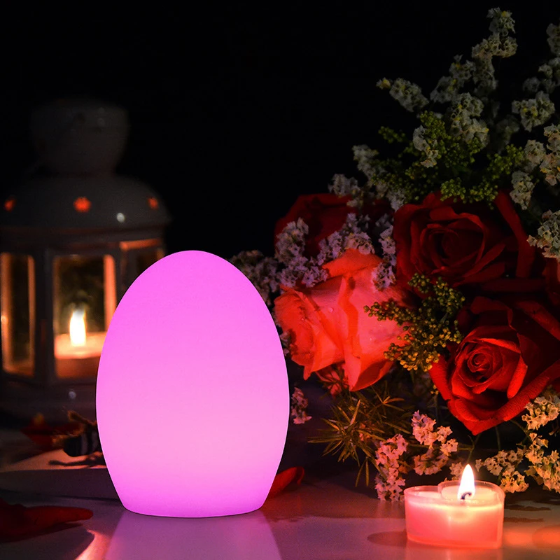 8M Egg Atmosphere Table Lamp USB Charging Remote Control 16 Colors