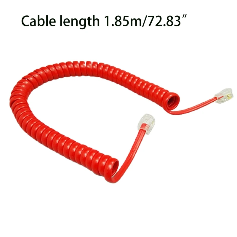 6FT 4-core Coiled Wire Phone Handset Cable Telephone Connection Line RJ9 1.85m Dropship