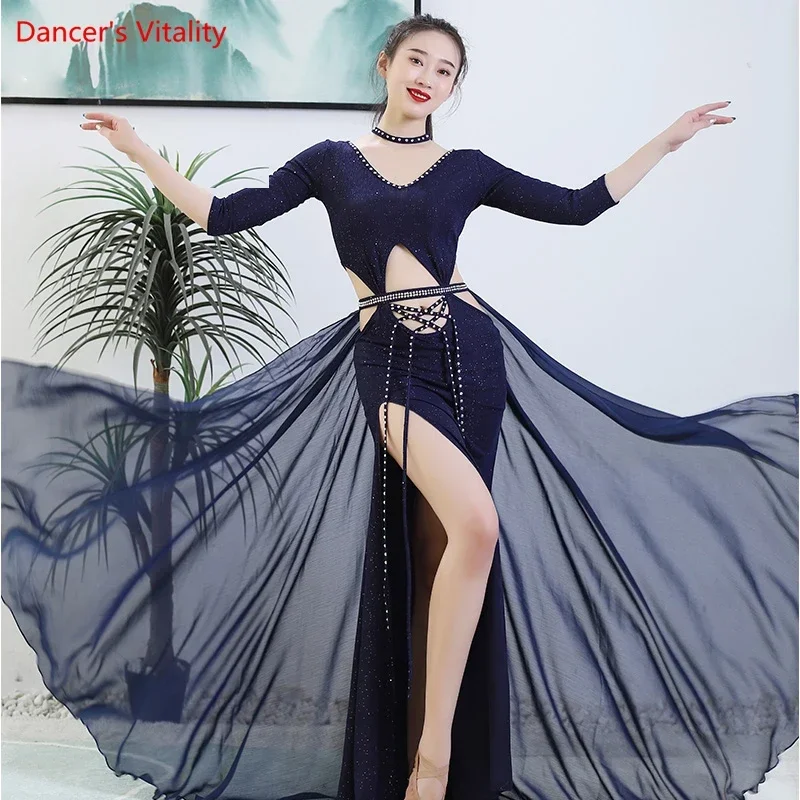 Vestidos de rendimiento de danza del vientre para mujer, conjunto de ropa de competición de danza del vientre, ropa de práctica de danza Oriental