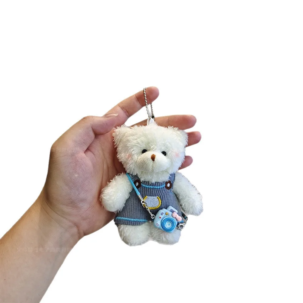 

1Pc New Powder Blusher Camera Bear Plush Doll Couple Teddy Bear Pendant Keychain Cute Exquisite Niche Birthday Gift