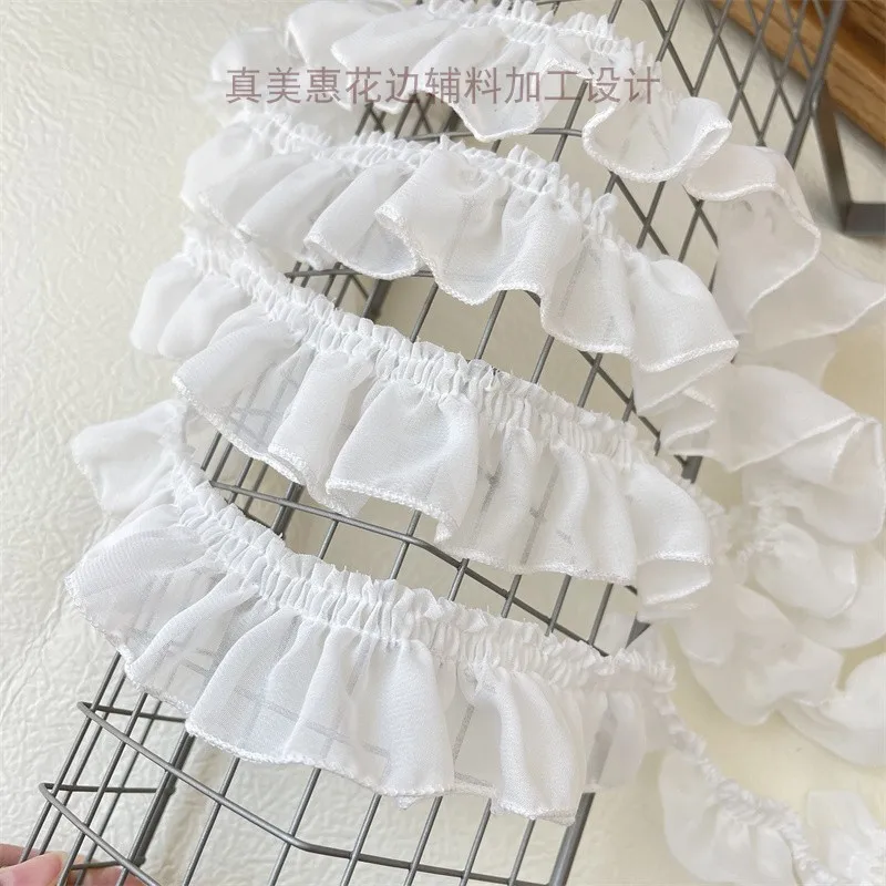 1 Yard Pink White Pleated trim Ruffled Frill Trim for DIY Sewing Craft Making Lace collar Cuff Dress Hem Accessories