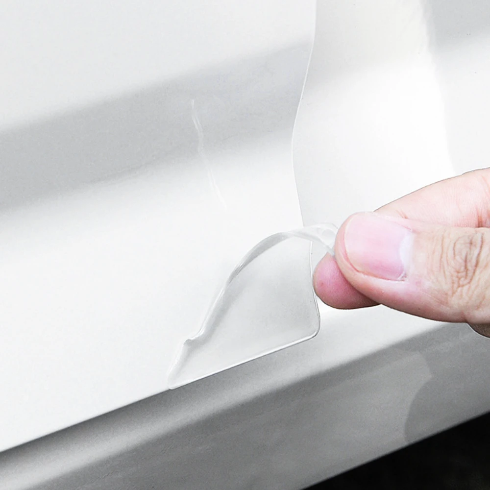 2PCS Carbon Fiber Door Protector - ABS Anti-Collision Cover for Car Corner, Silicone Anti-Scratch Sticker w/ Anti-Fade