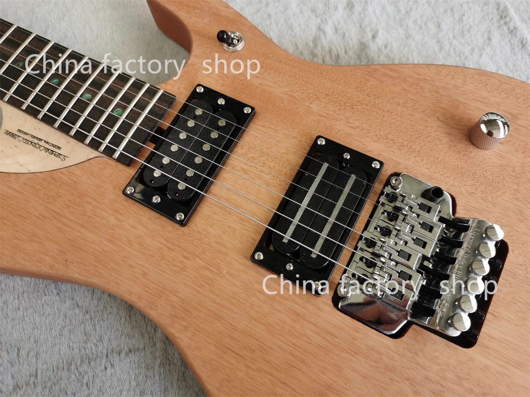 Factory matte wood color 6-string electric guitar gray body maple neck chrome hardware HH pickup can be customized