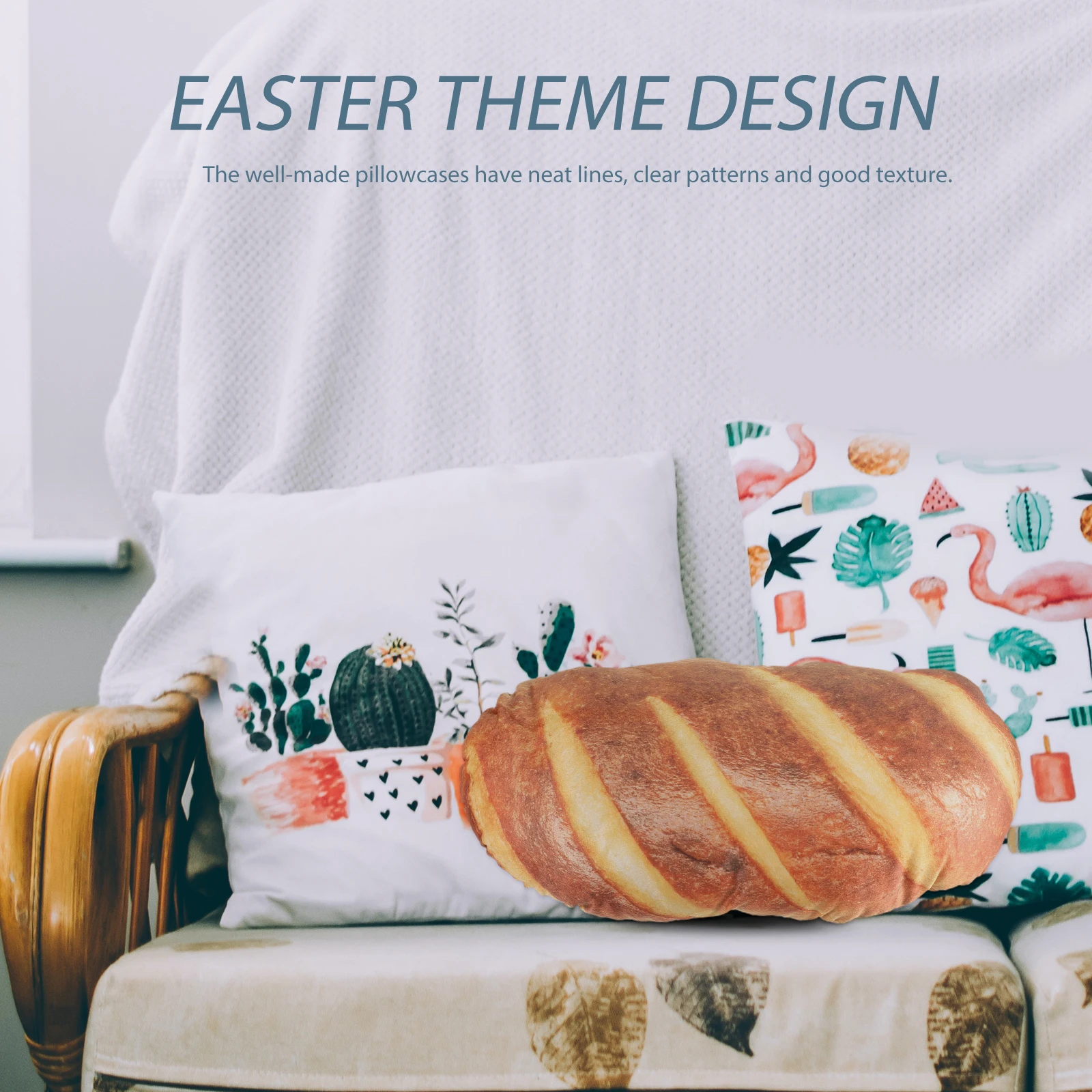 

CIYODO Подушка для хлеба, декоративная подушка для автомобиля, дивана-кровати, поддержка беременных, кремовый, коричневый, полипропилен, хлопок, декоративный декор