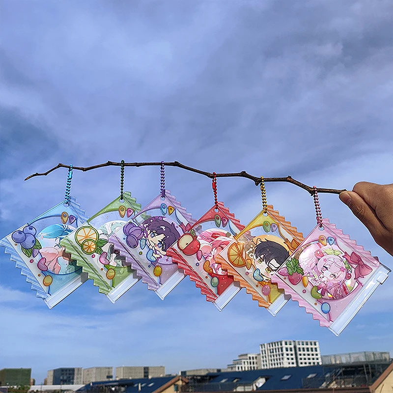 1Pc Cute Cartoon Transparent Candy Bag 58MM/75MM Props Badge Storage Display Bag Pendant Protective Shell Card Sleeves Bag