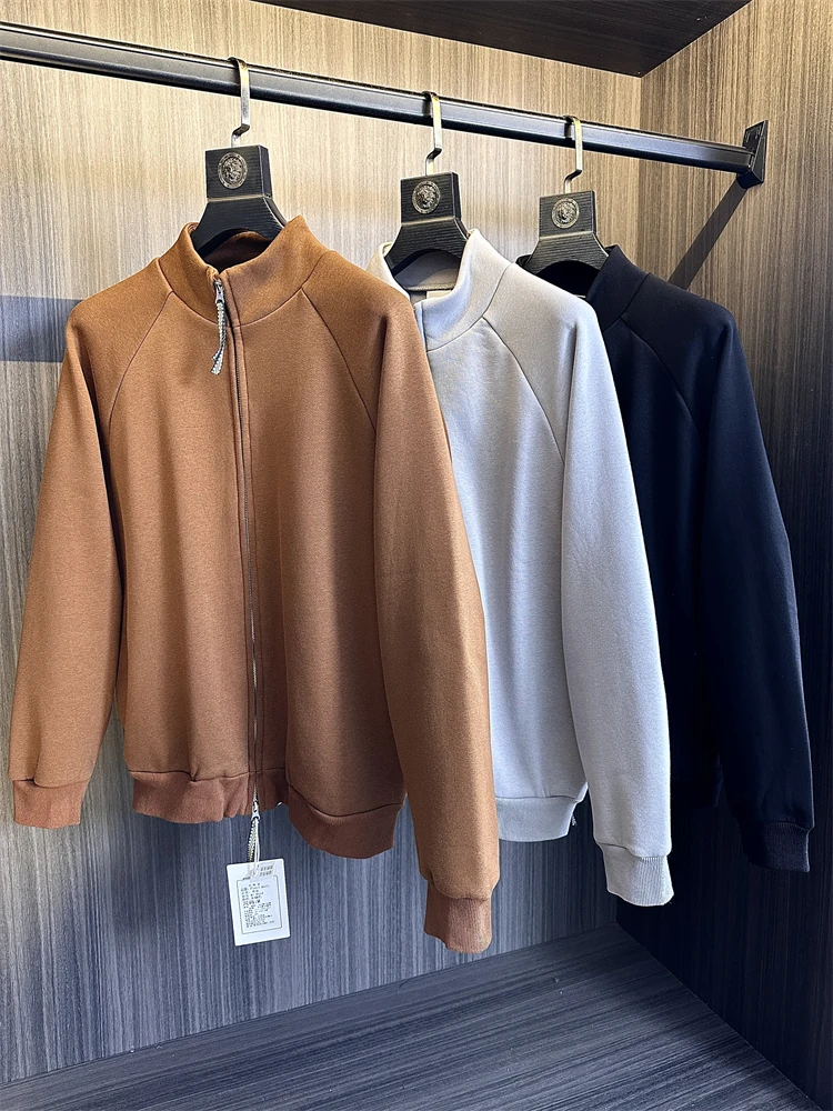 

Faionable Knitted Orlon Fce Jaet Loose Fit Stand Collar Men's OS Version Winter Coat Sli Urban Youth Outerwear