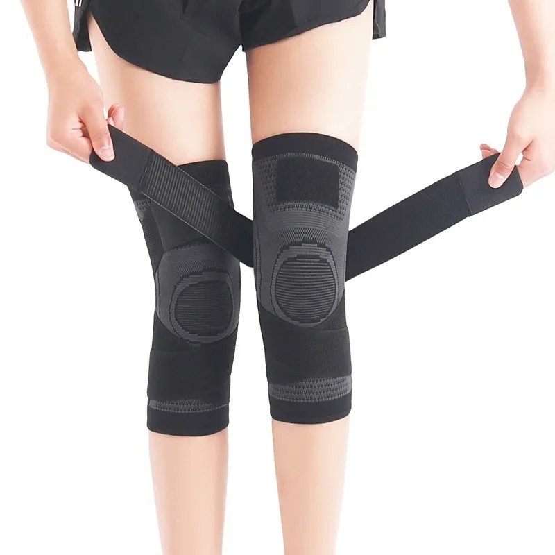 Knee Compression Sleeve Adjustable Straps for Running Working Out Sports All Day Wear
