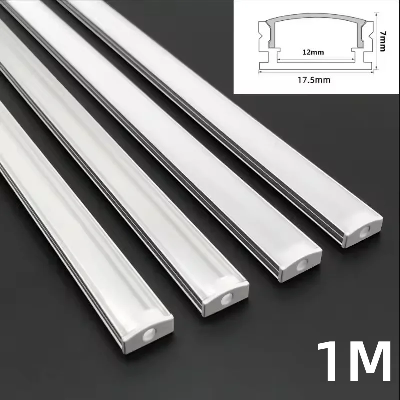 

10-50 шт. алюминиевых профилей для светодиодных лент 1 м, для жестких светодиодных панелей 5050 5730, алюминиевый корпус для светодиодной ленты с крышкой и торцевыми заглушками.