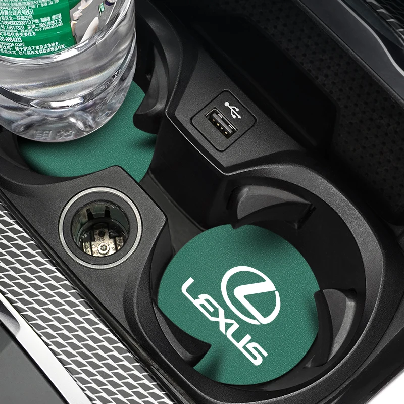 2 قطعة سيارة الجلد المدبوغ كوستر المضادة للانزلاق كأس الماء وسادة اكسسوارات لكزس F SPORT LBX NX RX 350h 450h ES UX 300e GS GX IS LS LX CT LC