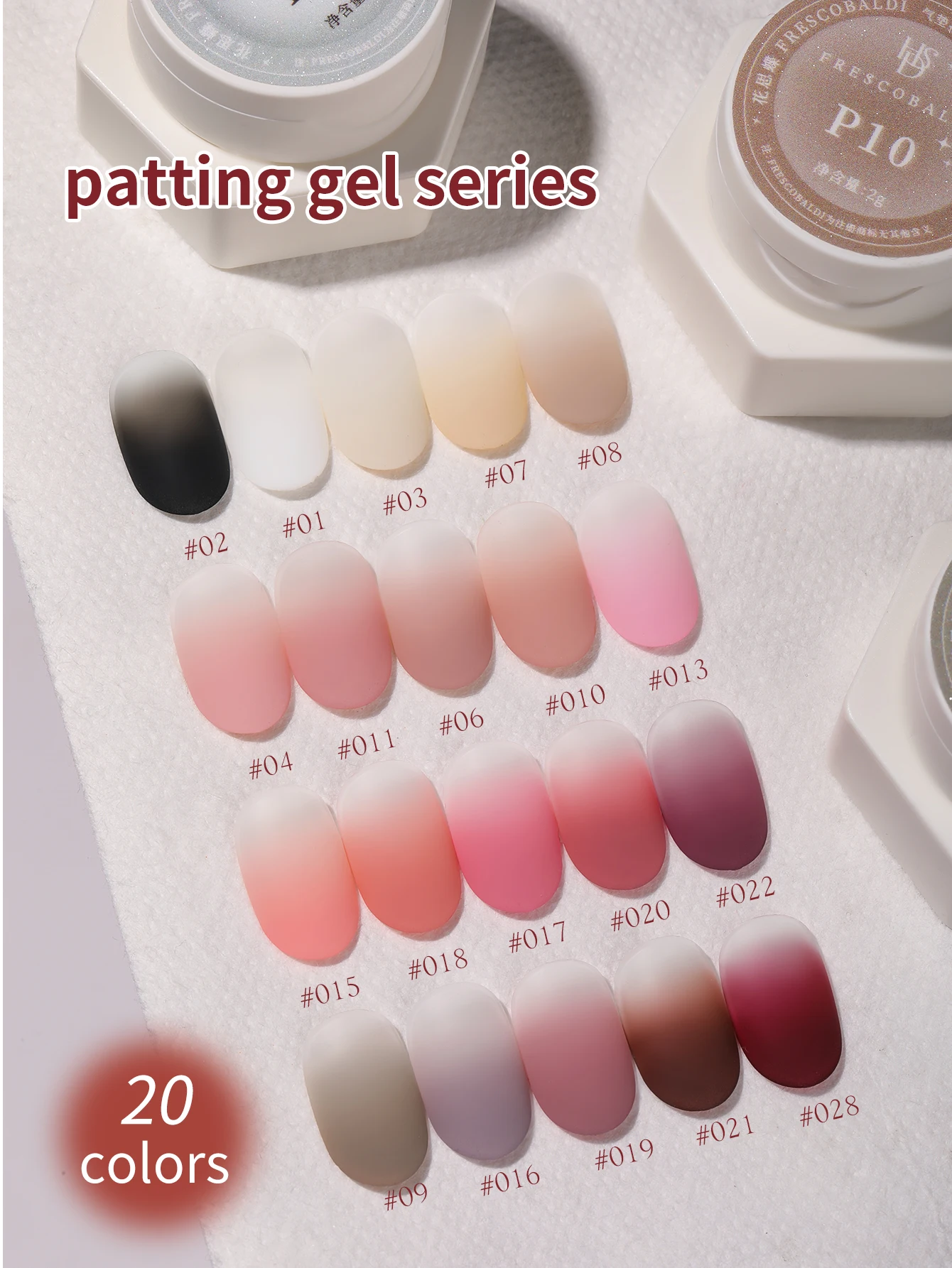 FRESCOBALDI 20-farbiger, aufpinselbarer, hochpigmentierter, halbfester Gel-Nagellack, geeignet für Salon- und Heimgebrauch, für alle Jahreszeiten. – Detail 5