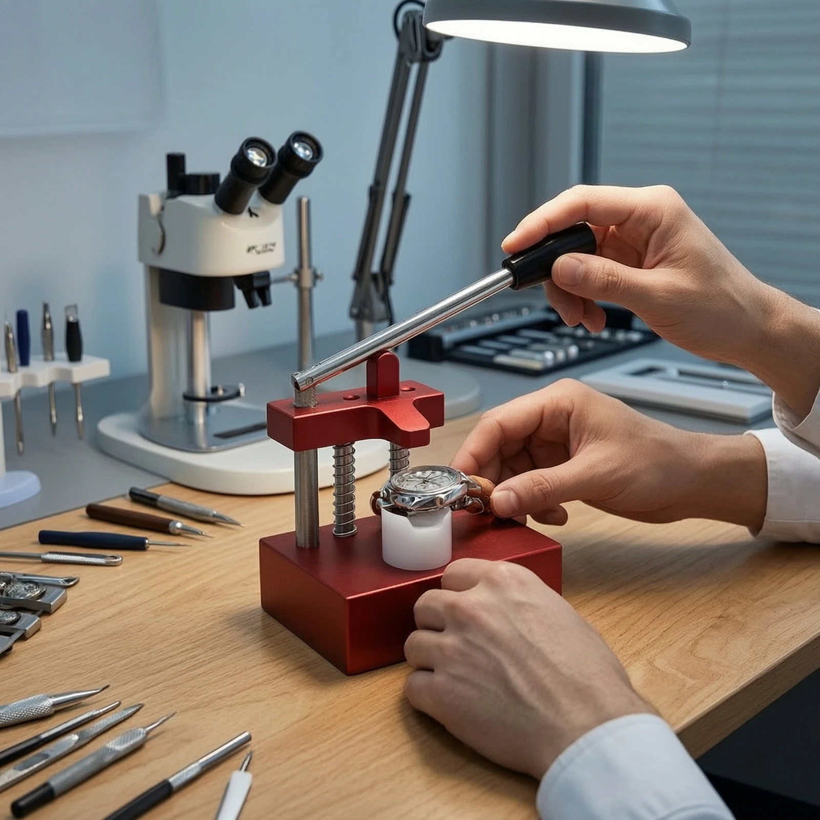 Watch Tube Removal Tool Spring-Loaded Watch Band Tool with Lever Manual Bench-Top for Watchmakers