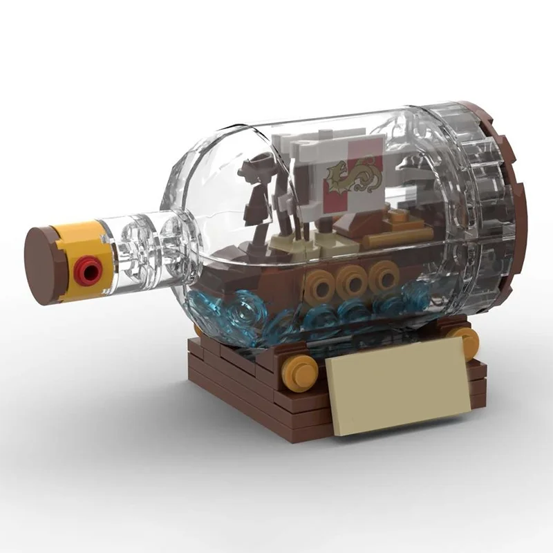 98-teiliges MOC Disney Pirates of the Caribbean Mikro-Schiff in Flasche Modellbausatz Bausteine Konstruktion Weihnachtsgeschenk Bausteineidee