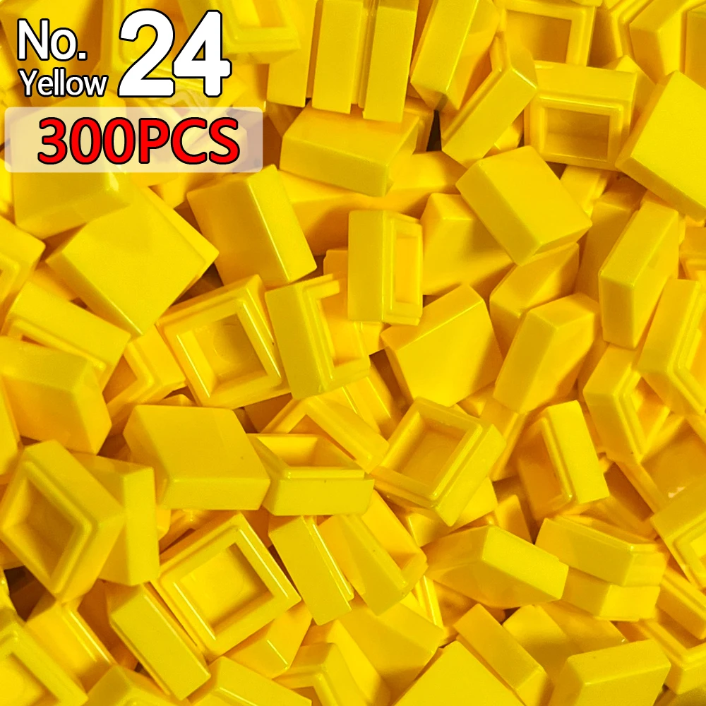 300 pz/lotto Piastrella Quadrata Gialla 1x1 Building Block 3070 Pixel Art Pittura Codice QR Mattoni 3070b 30039 MOC Particelle Giocattoli Parti