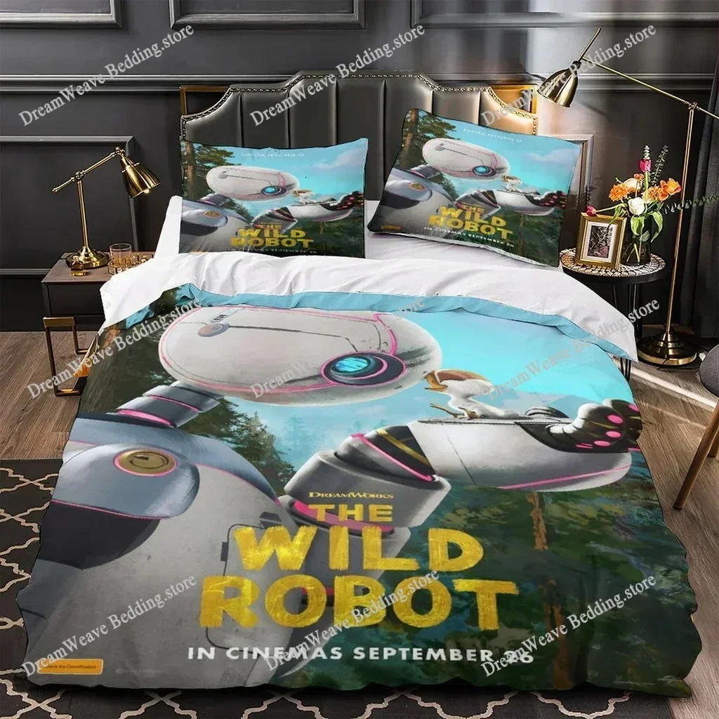 Cartoon The Wild Robot 3D Printed Duvet Case Pillowcase Bedding Set Twin Full Queen King Size For Bedroom Decor Home Textile
