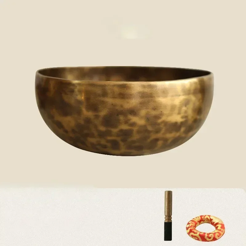 Large Tibetan Singing Malang Bowl Set Vintage Brass Bowl Sound Healing Instrument Copper Bonsai Pretty Instrument Meditation