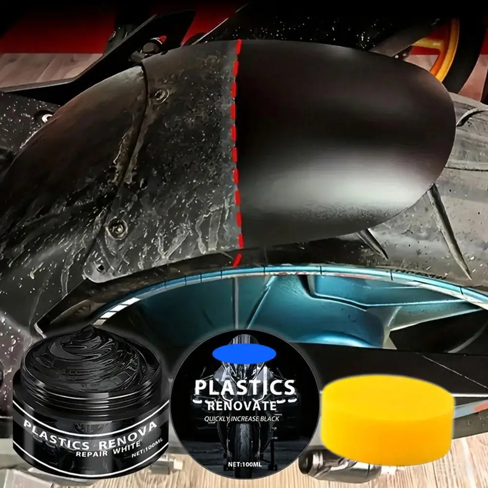 100ML Anti-UV Quick-Drying Rubber Repair Wax Universal Restorer Fade-Resistant Wax & Motorcycle Car Renovation Repair Trim Q0J7