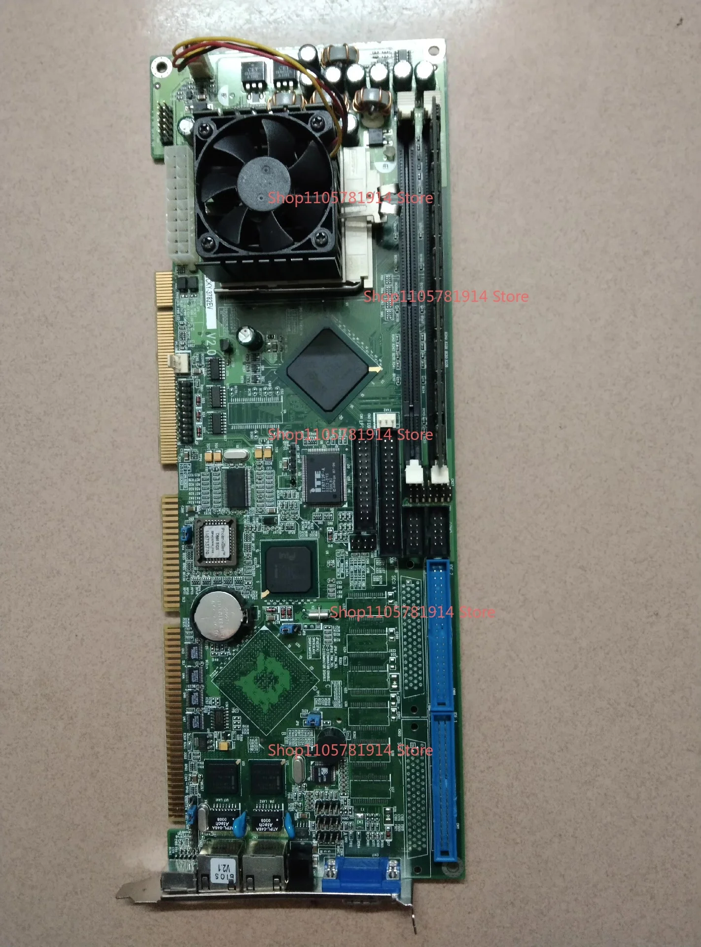 For Vinda ROCKY-3782EV V2.0 Industrial Computer Main Board, Dual Network Ports, with CPU Memory, Fan