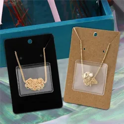 50pcs Necklace Chain Adhesive Pouch Self-Adhesive Pockets Bag for Necklace Display Cards Loose Chain Storage Jewelry Supplies