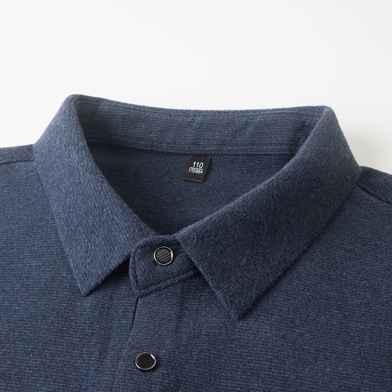 Designer-Stil Herren Bedrucktes Polohemd Neue Herbstmode Einfarbiges Langarm-T-Shirt mit Revers Business Casual Herrenbekleidung – Detail 10