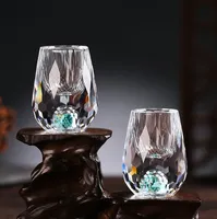 1/4/6pcs Diamond Crystal Liquor Glasses Set Vodka Shot Glass Wine Glasses Whiskey Glass Spirits Sake Soju Brandy Tea Cup 15ml