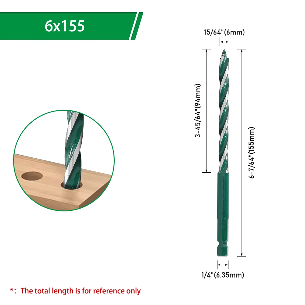LAVIE 3-Schneiden-Senkbohrer 6-35mm, 155/230mm Länge, Elektrowerkzeug-Zubehör für Holzbearbeitung & Lochvergrößerung – Detail 9