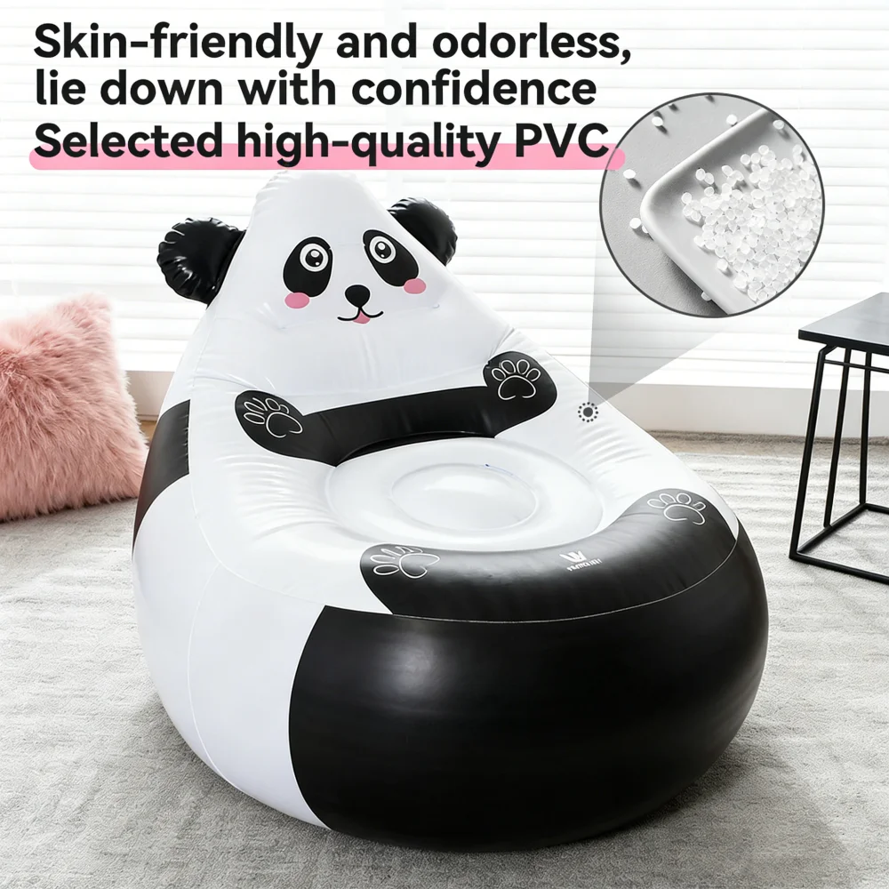 Cartoon Kinder PVC aufblasbares Sofa weich hautfreundlich tragbar Outdoor-Aufbewahrungsstuhl niedliches Design leichte faltbare Couch