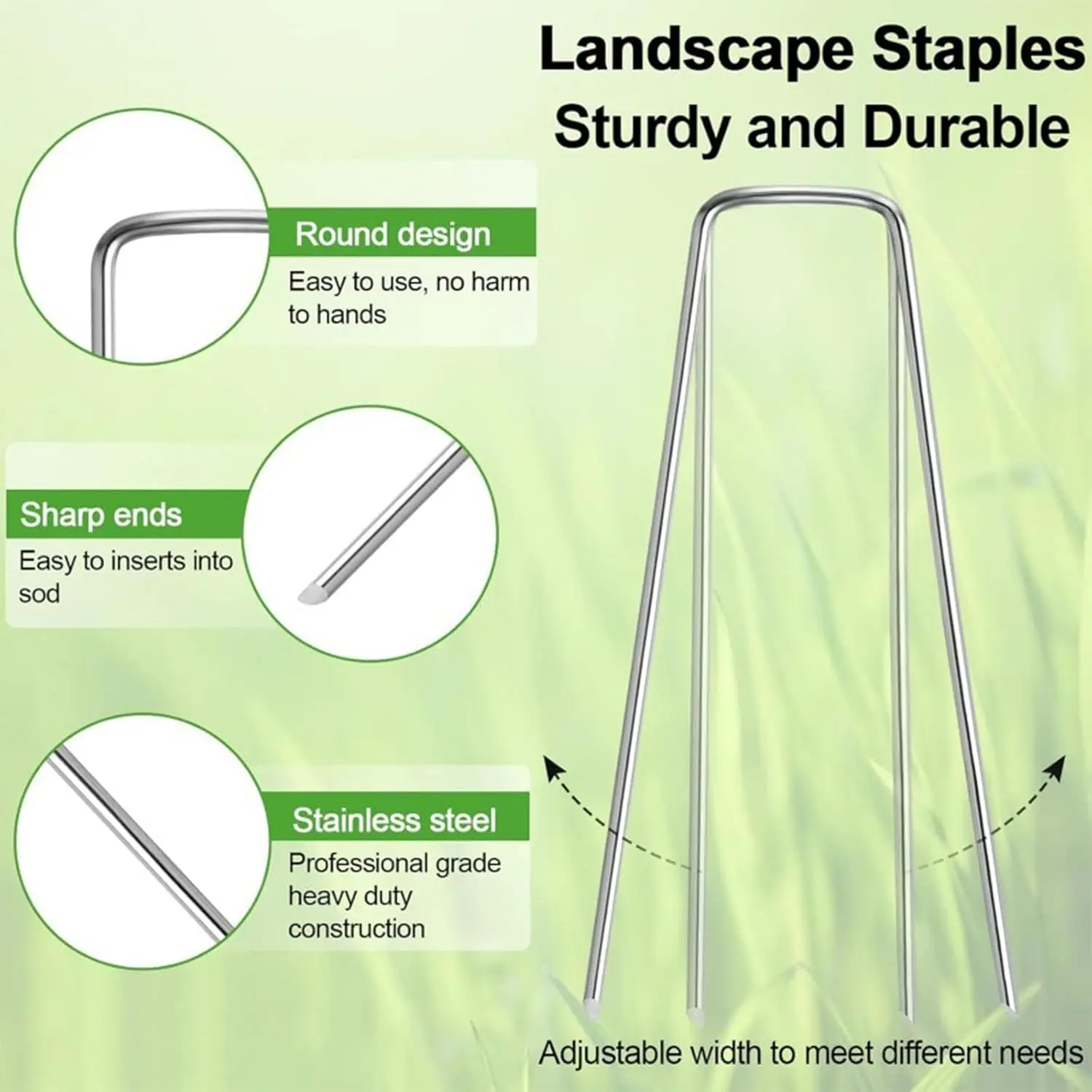 U-Shaped Garden Stakes Made of Solid Iron for Home Vegetable Beds Flower Borders and Backyard Landscaping Projects 300pcs Dia.0.