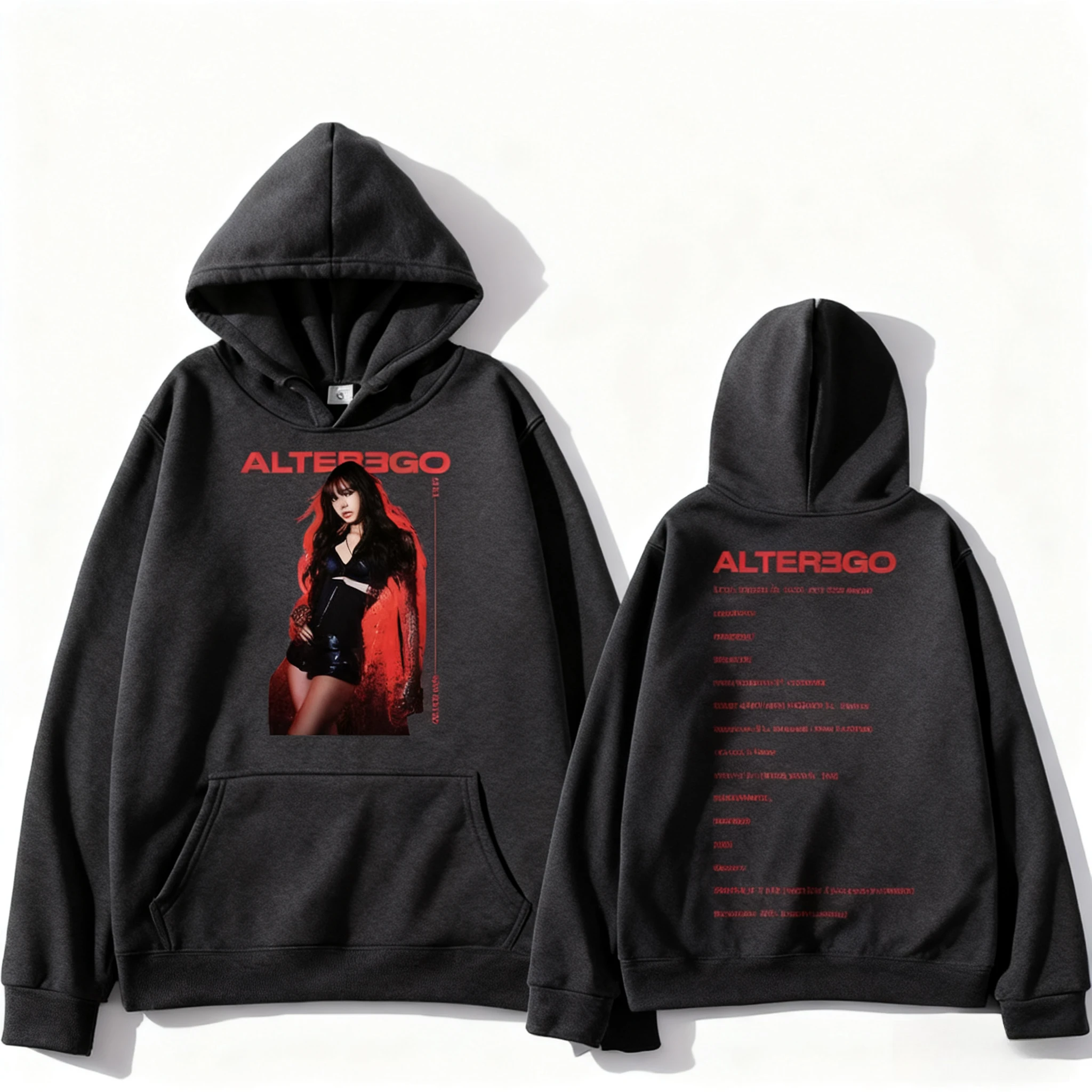LISA Alter Ego Hoodies Kpop LISA ملابس جديدة للنساء والرجال موضة الجرونج الجمالية البلوز عادية Y2K الخريف الشتاء البلوفرات #3