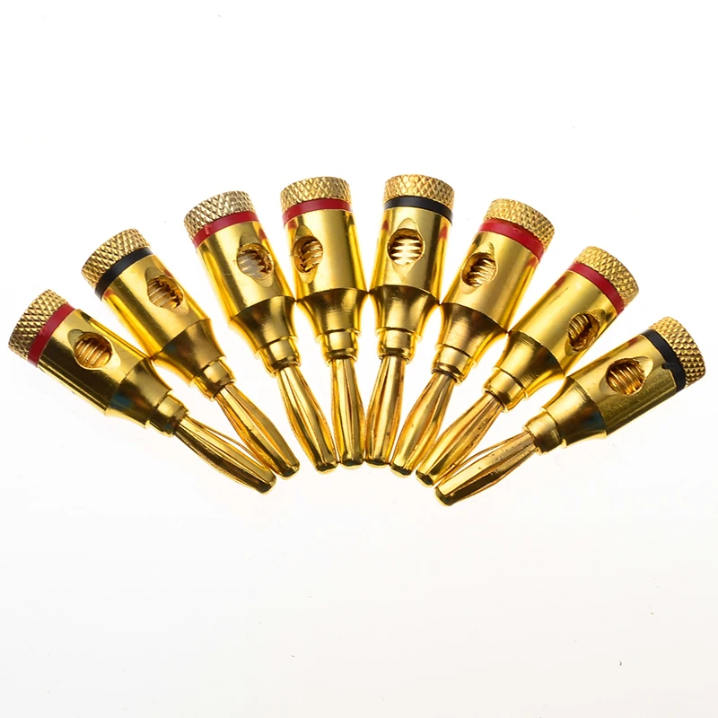 8/20pcs 4mm 24k Gold Plated Banana Plugs Wire Cable Connectors Musical For Speaker Amplifier Adapter Audio Banana Plug Connector