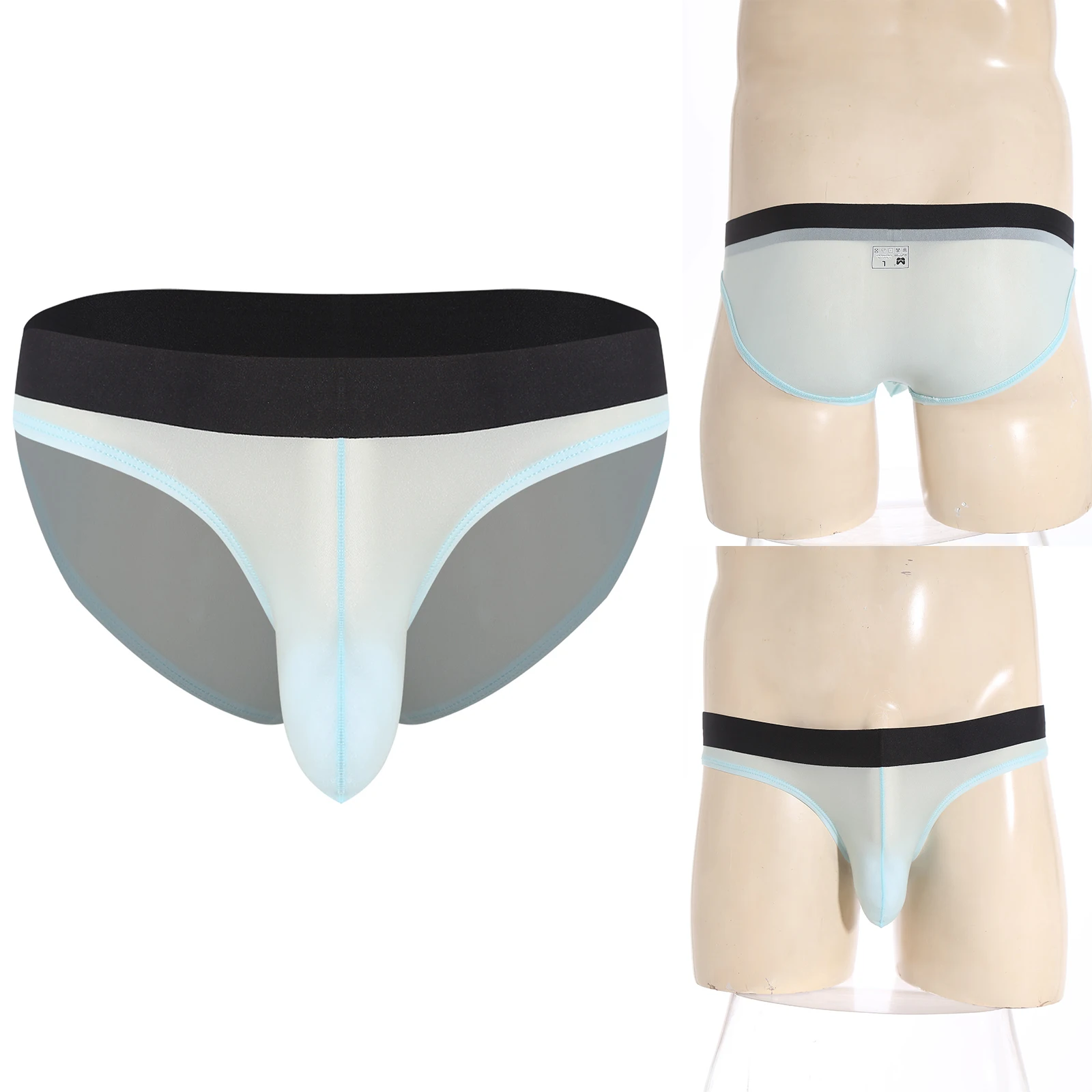 

Men Sissy Boxer Pouch Panties Adult Elastic Waistband Breathable See Through Briefs Underwear for Daily Private Pool Party Wear